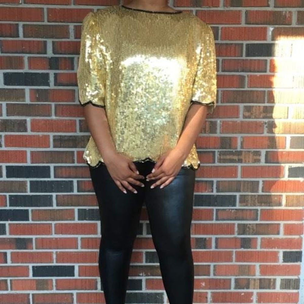 Beautiful Vintage Gold and Black Shirt